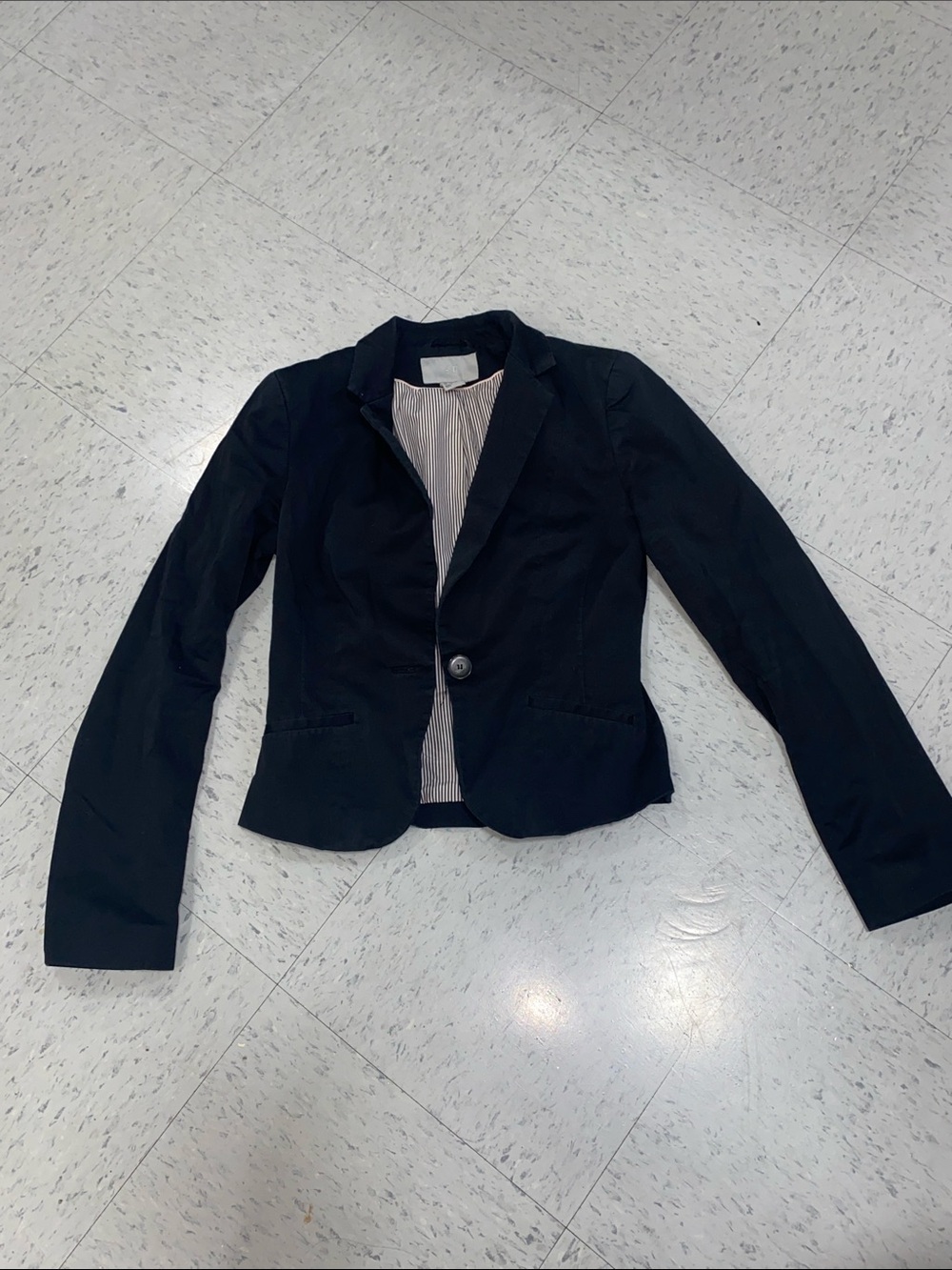 H&M Black Single-Button Tailored Blazer women size 2 fit small s work attire